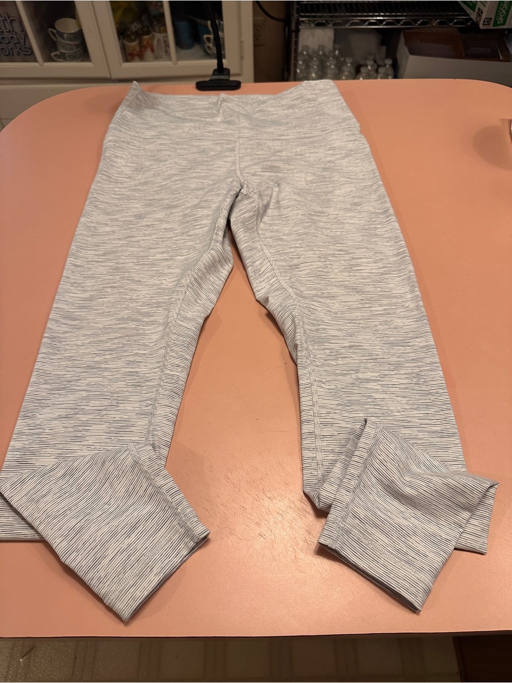 EUC Lululemon Heather Gray striped Active Leggings